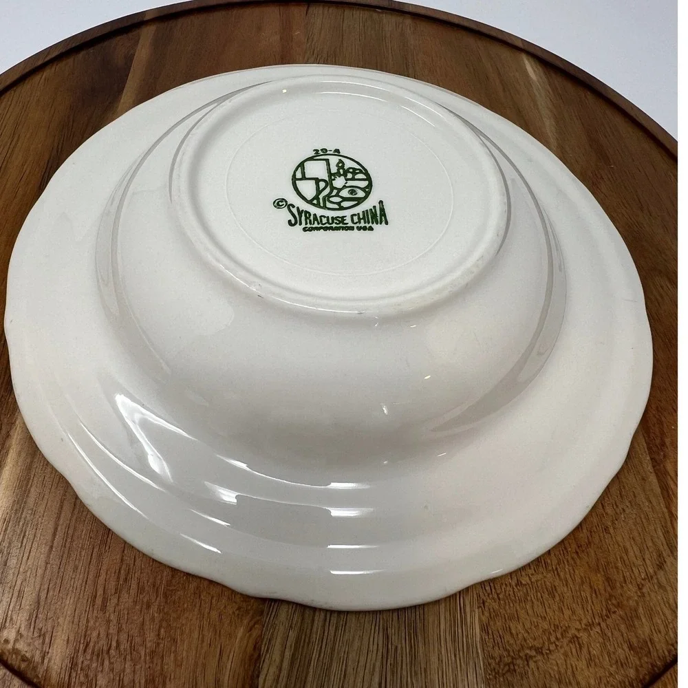 Syracuse China Plate Bird Floral Scalloped Rim Vintage‎ Dining Kitchenware